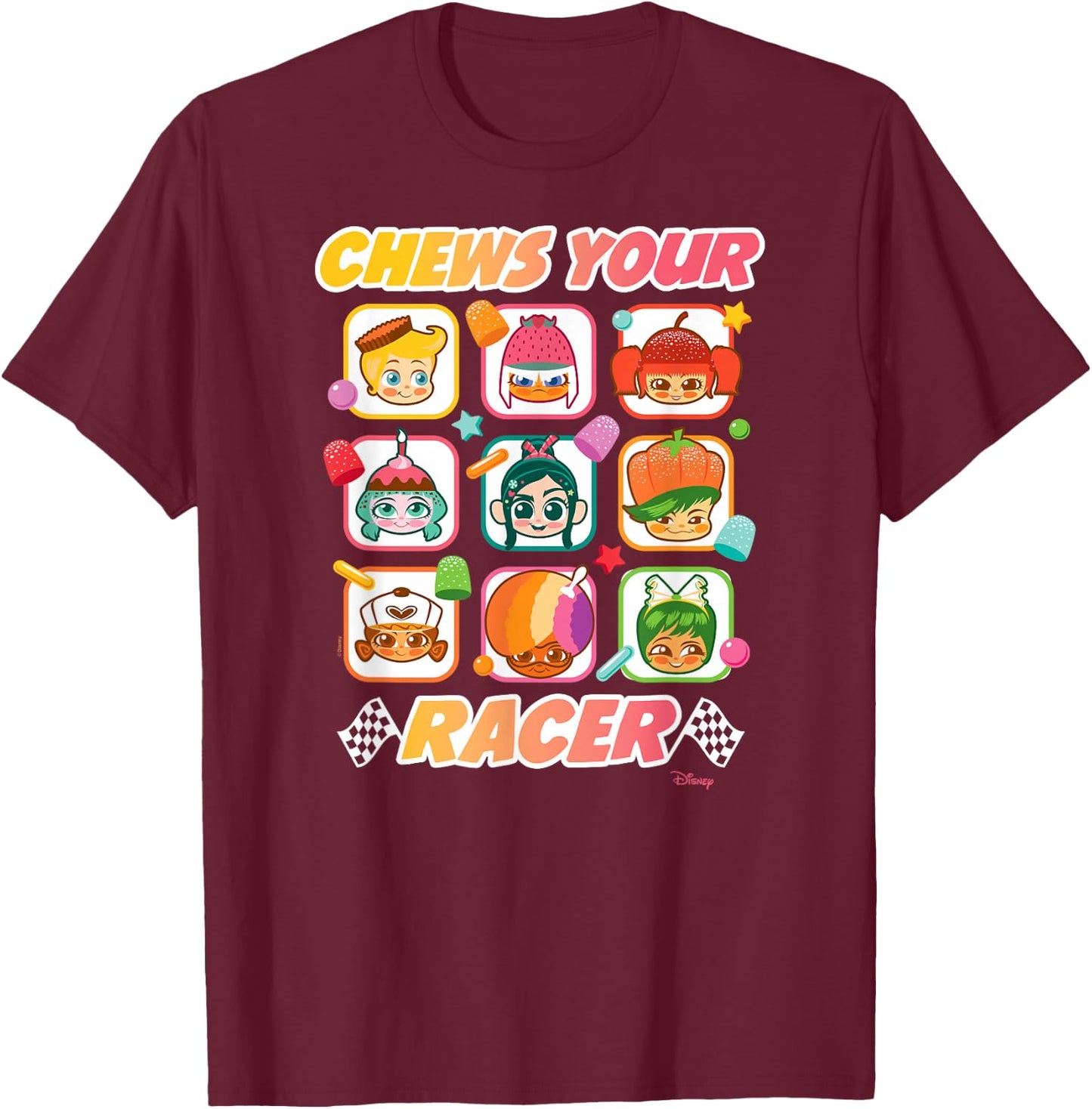 Wreck It Ralph - Sugar Rush Chews Your Racer T-Shirt - T-Shirt | Maroon
