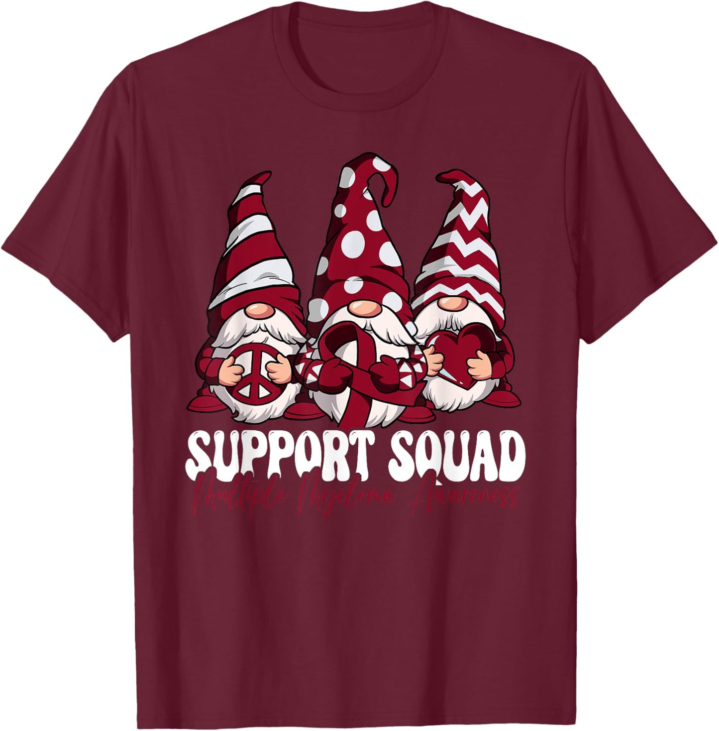 Support Squad Multiple Myeloma Awareness T-Shirt - T-Shirt | Maroon