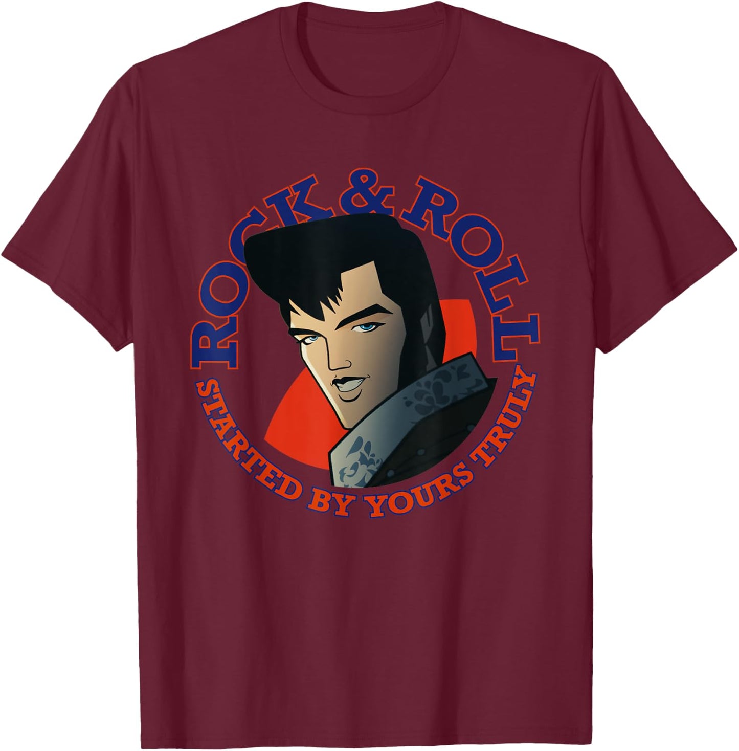 Agent Elvis Rock & Roll T-Shirt - T-Shirt | Maroon