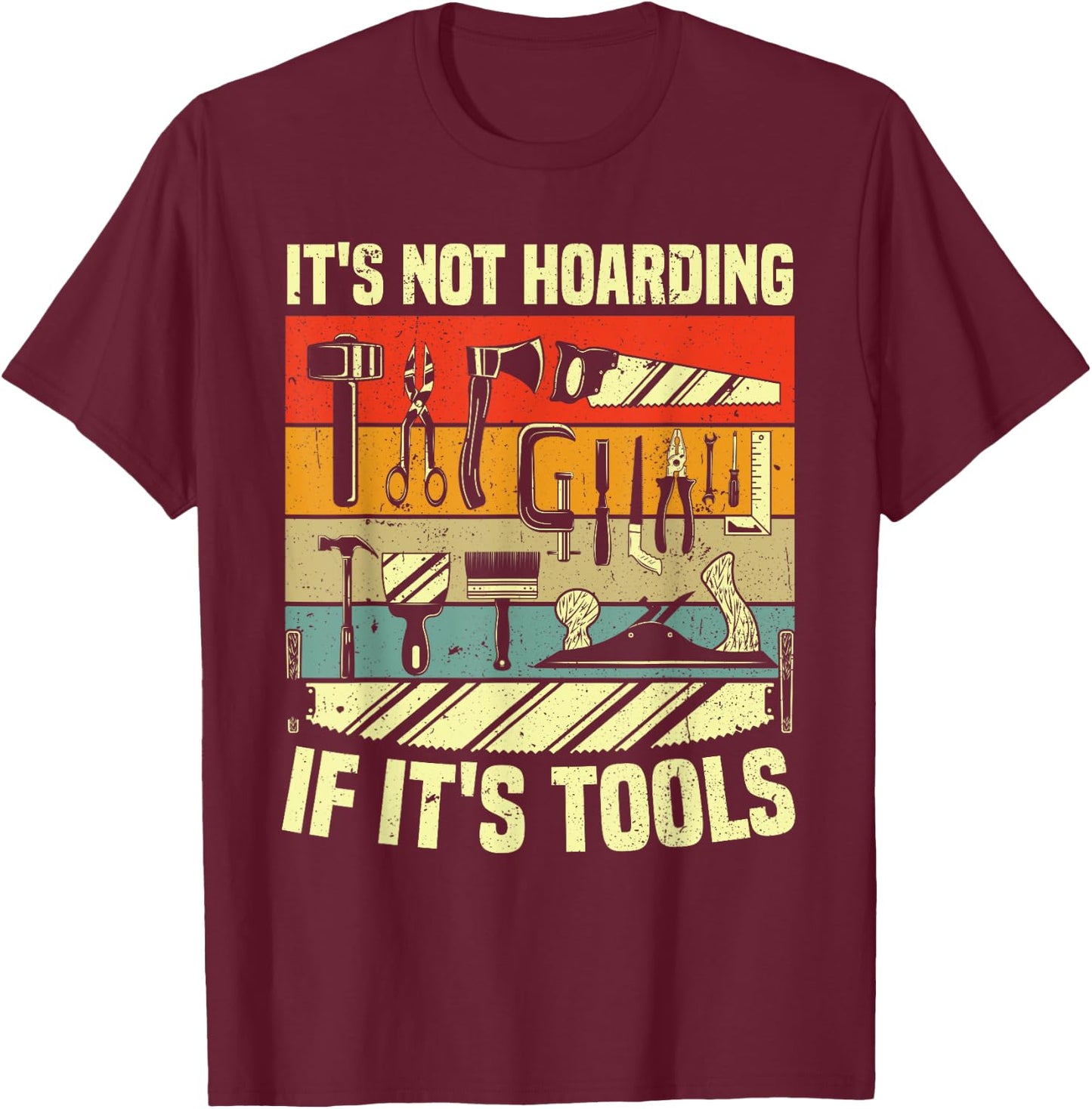 Funny Woodworker Art Carpenter Wood Working Tools T-Shirt - T-Shirt | Maroon