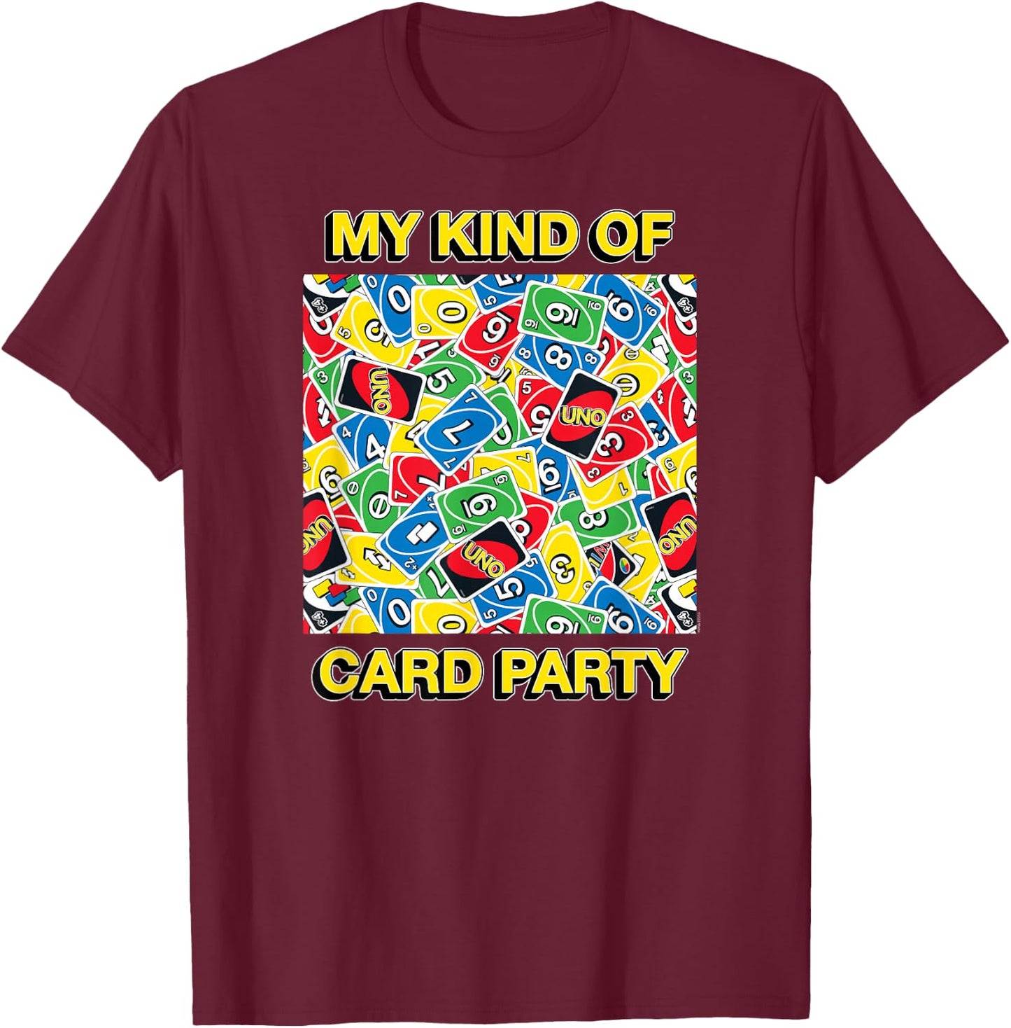 UNO - My Kind Of Card Party T-Shirt - T-Shirt | Maroon