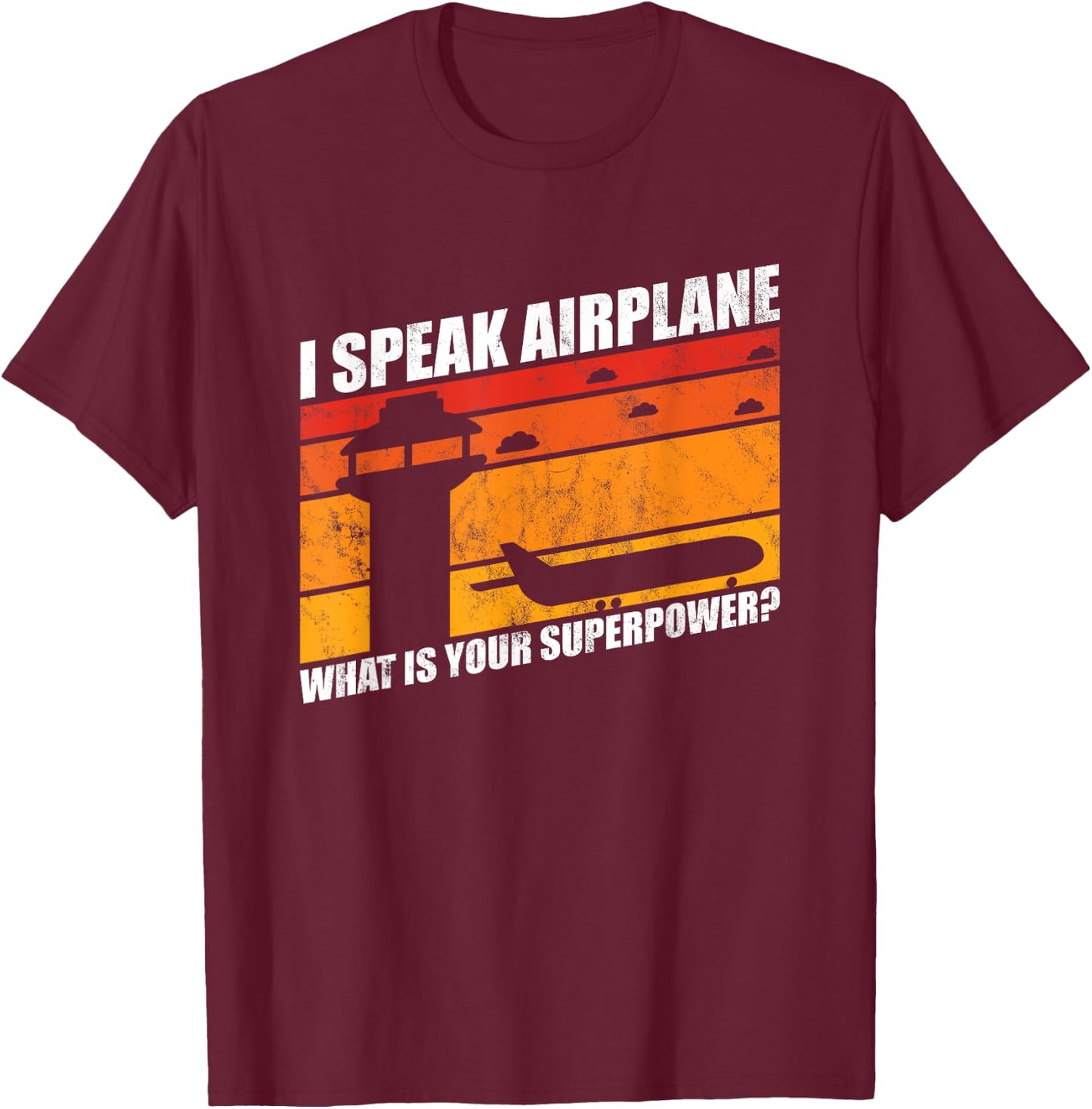 Airplane Air Traffic Controller aircraft control design T-Shirt - T-Shirt | Maroon