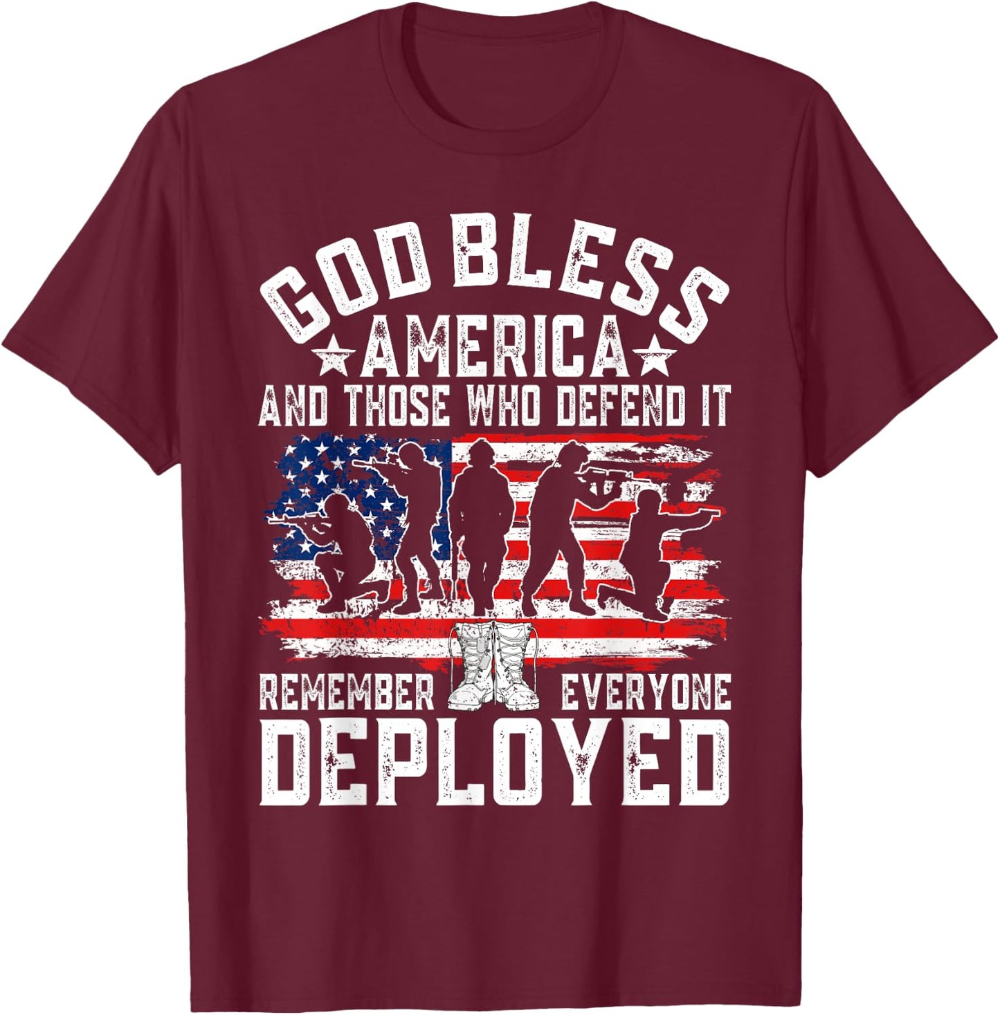 RED Friday Remember Everyone Deployed God Bless R.E.D. T-Shirt - T-Shirt | Maroon