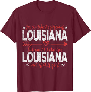 Girl Out Of Louisiana Hometown Home Louisiana T-Shirt - T-Shirt | Maroon