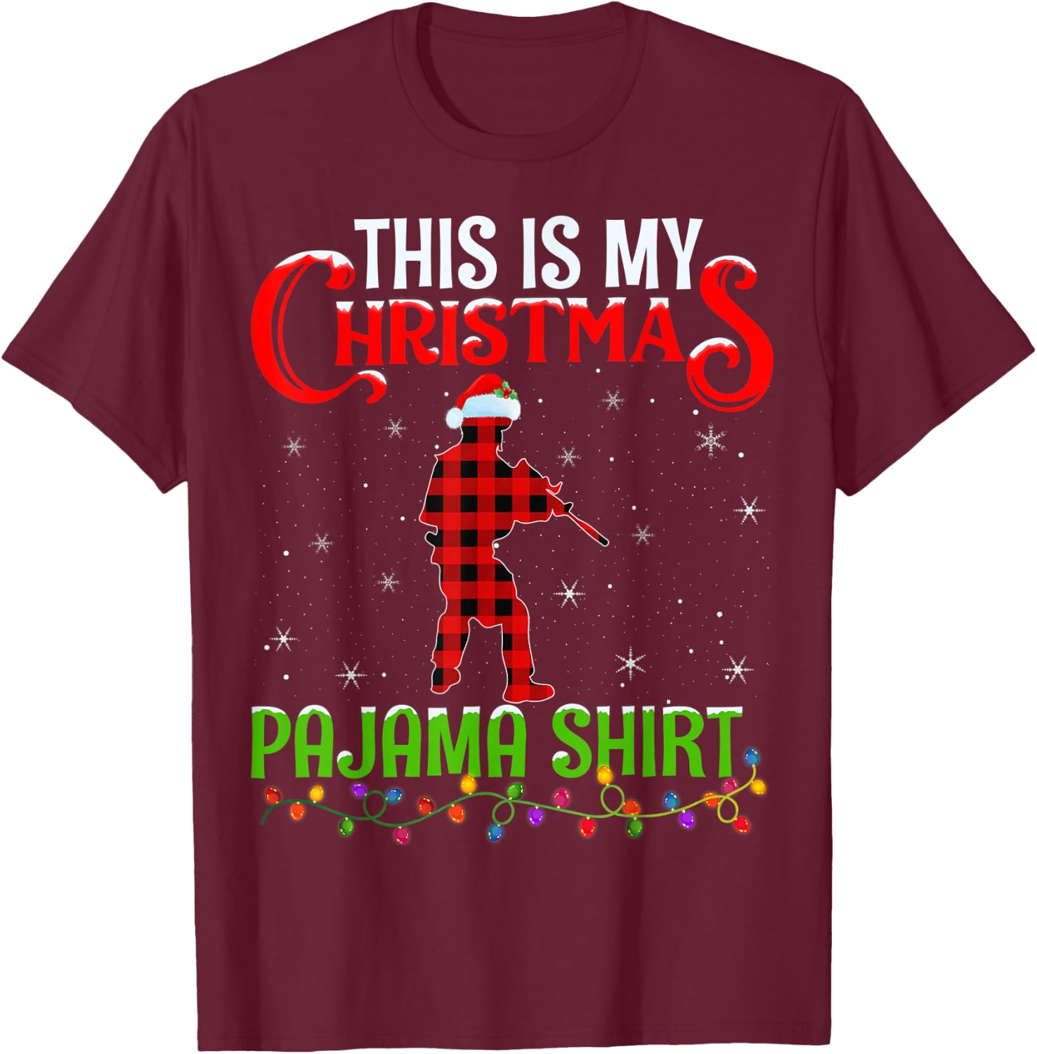 This Is My Christmas Pajama Shirt Airsoft Player Christmas T-Shirt - T-Shirt | Maroon