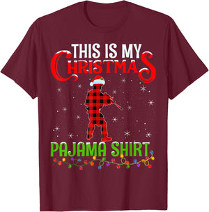 This Is My Christmas Pajama Shirt Airsoft Player Christmas T-Shirt - T-Shirt | Maroon