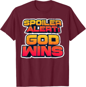 Vintage God - Wins Shirt God Wins Christian Faith Lover-God T-Shirt - T-Shirt | Maroon
