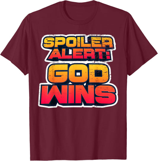 Vintage God - Wins Shirt God Wins Christian Faith Lover-God T-Shirt - T-Shirt | Maroon