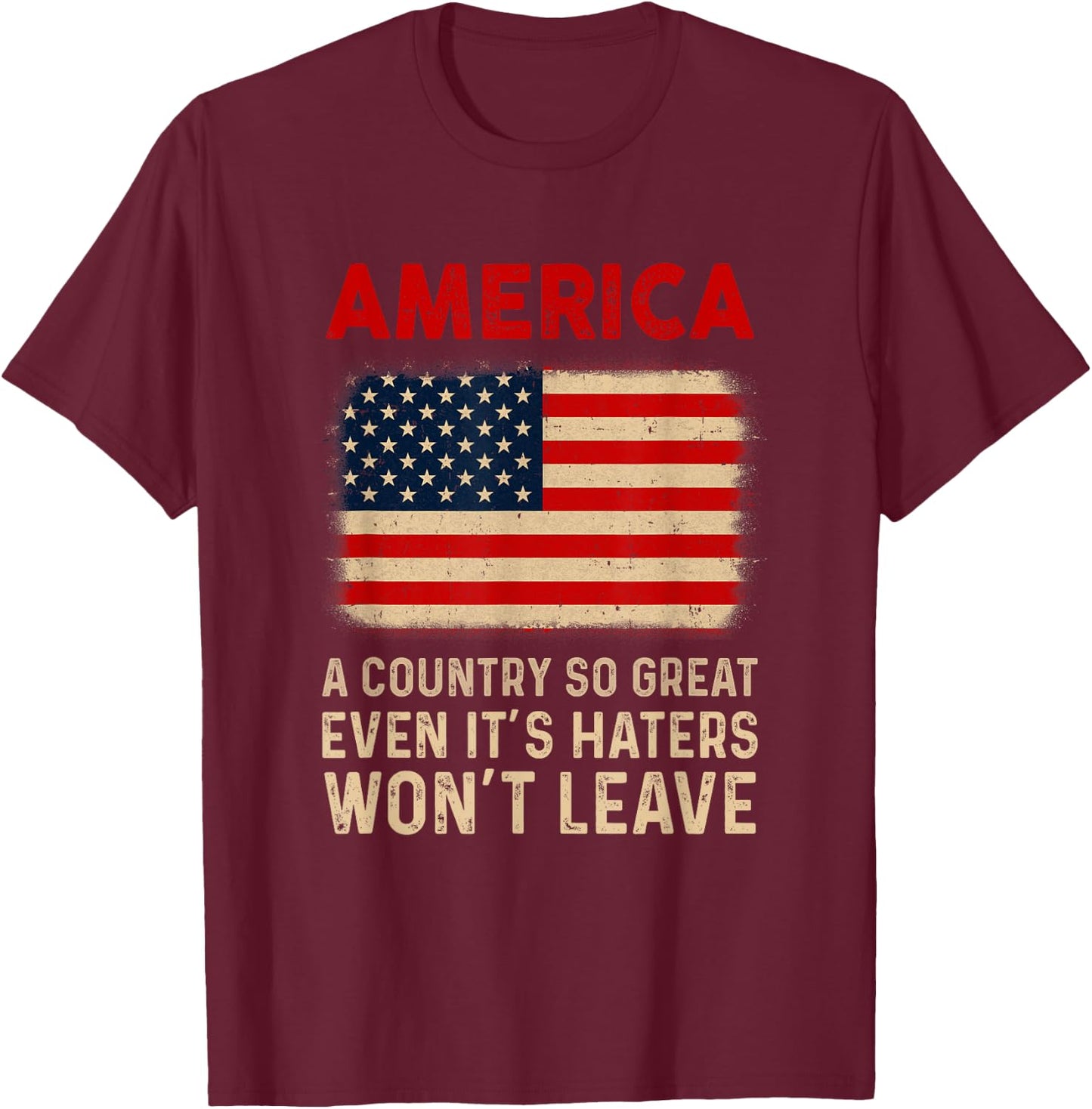 America A Country So Great Usa Us Flag Patriotic 4Th Of July T-Shirt - T-Shirt | Maroon
