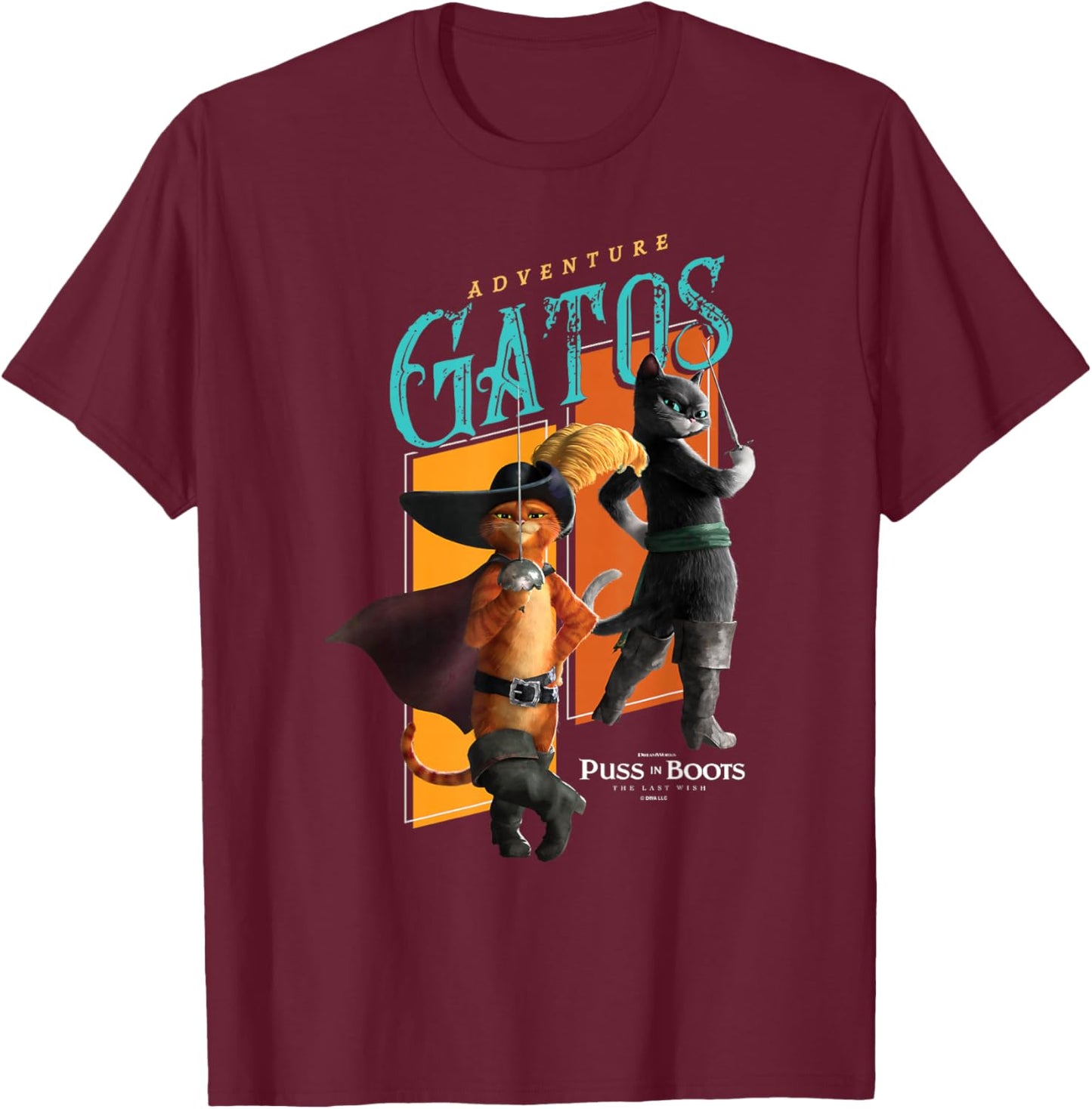 DreamWorks Puss in Boots: The Last Wish Kitty Softpaws Gatos T-Shirt - T-Shirt | Maroon