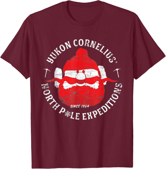 Christmas Explorer Vintage Throwback Cartoon T-Shirt - T-Shirt | Maroon