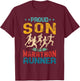 Proud son of a marathon runner son gifts vintage distressed T-Shirt - T-Shirt | Maroon