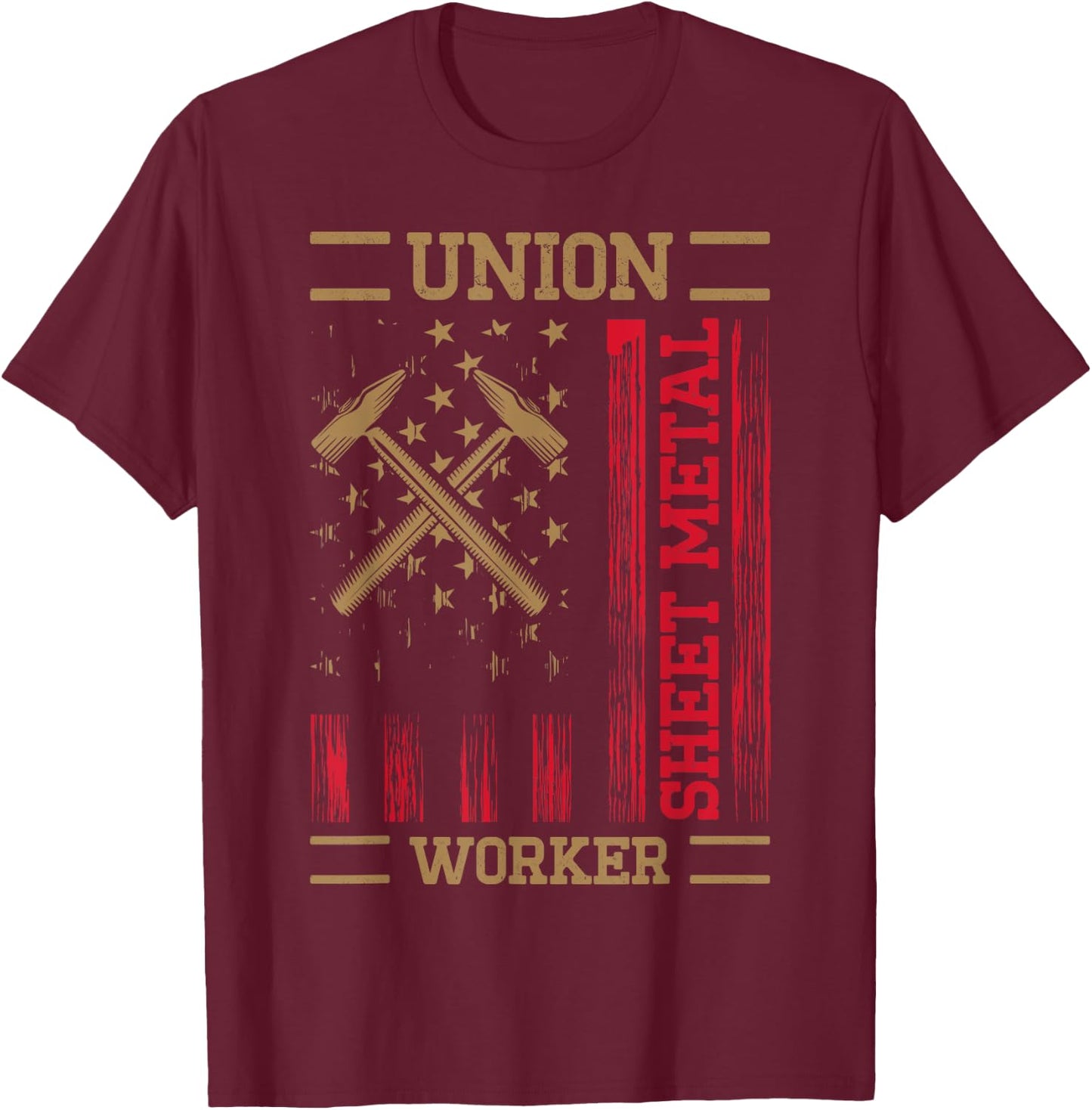 Journeyman Sheet Metal Worker Union Sheet Metal Worker T-Shirt - T-Shirt | Maroon