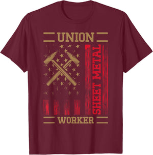 Journeyman Sheet Metal Worker Union Sheet Metal Worker T-Shirt - T-Shirt | Maroon