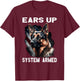 USA Flag with German Shepherd T-Shirt - T-Shirt | Maroon