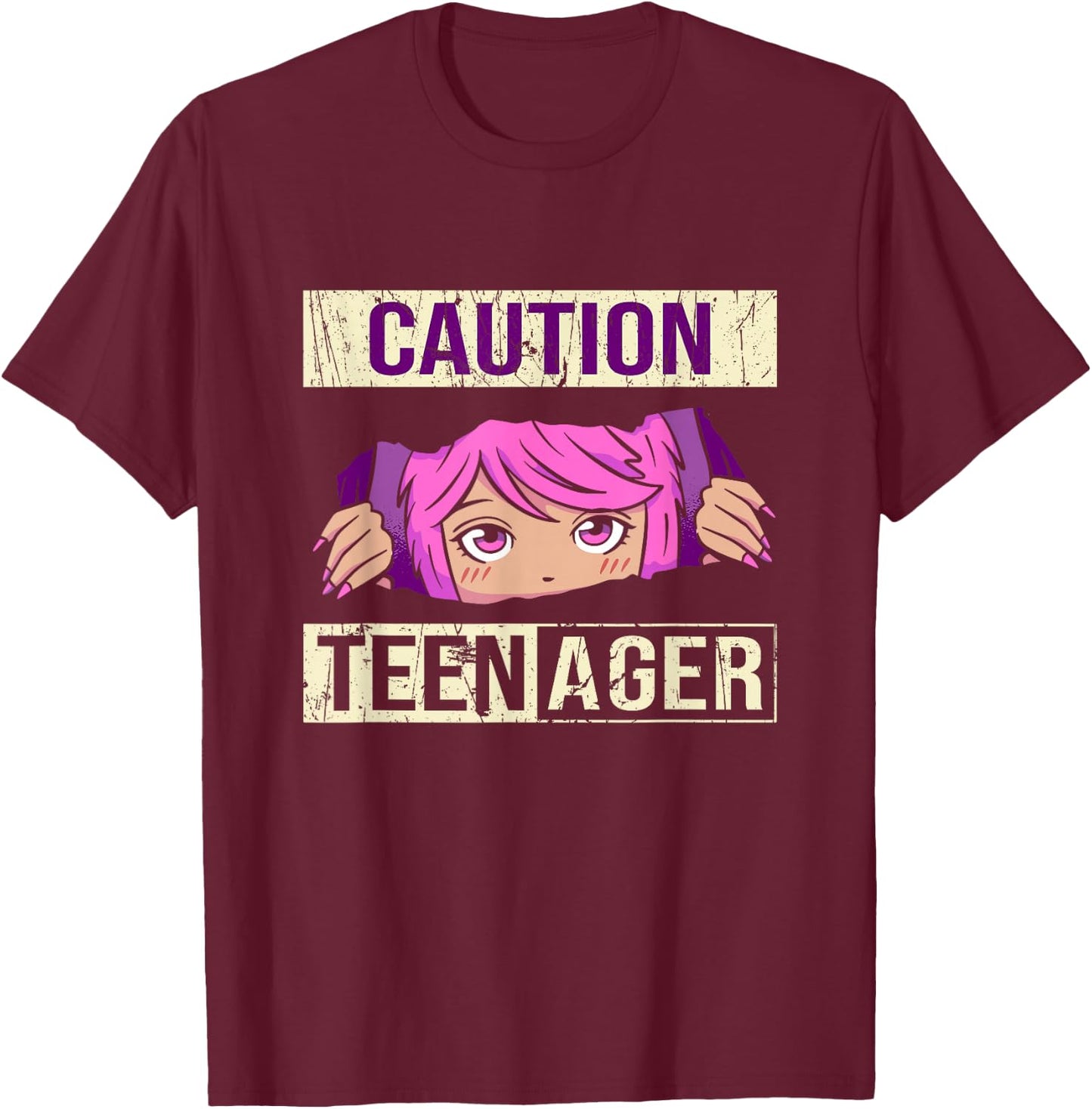 Funny Teenager 13th Birthday cool Girls Teens Anime T-Shirt - T-Shirt | Maroon