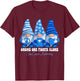 Colon Cancer Awareness Month Blue Ribbon Gnomies Support T-Shirt - T-Shirt | Maroon