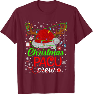 Christmas PACU Nurse Crew Santa Nurse Life Cute Xmas Pajama T-Shirt - T-Shirt | Maroon