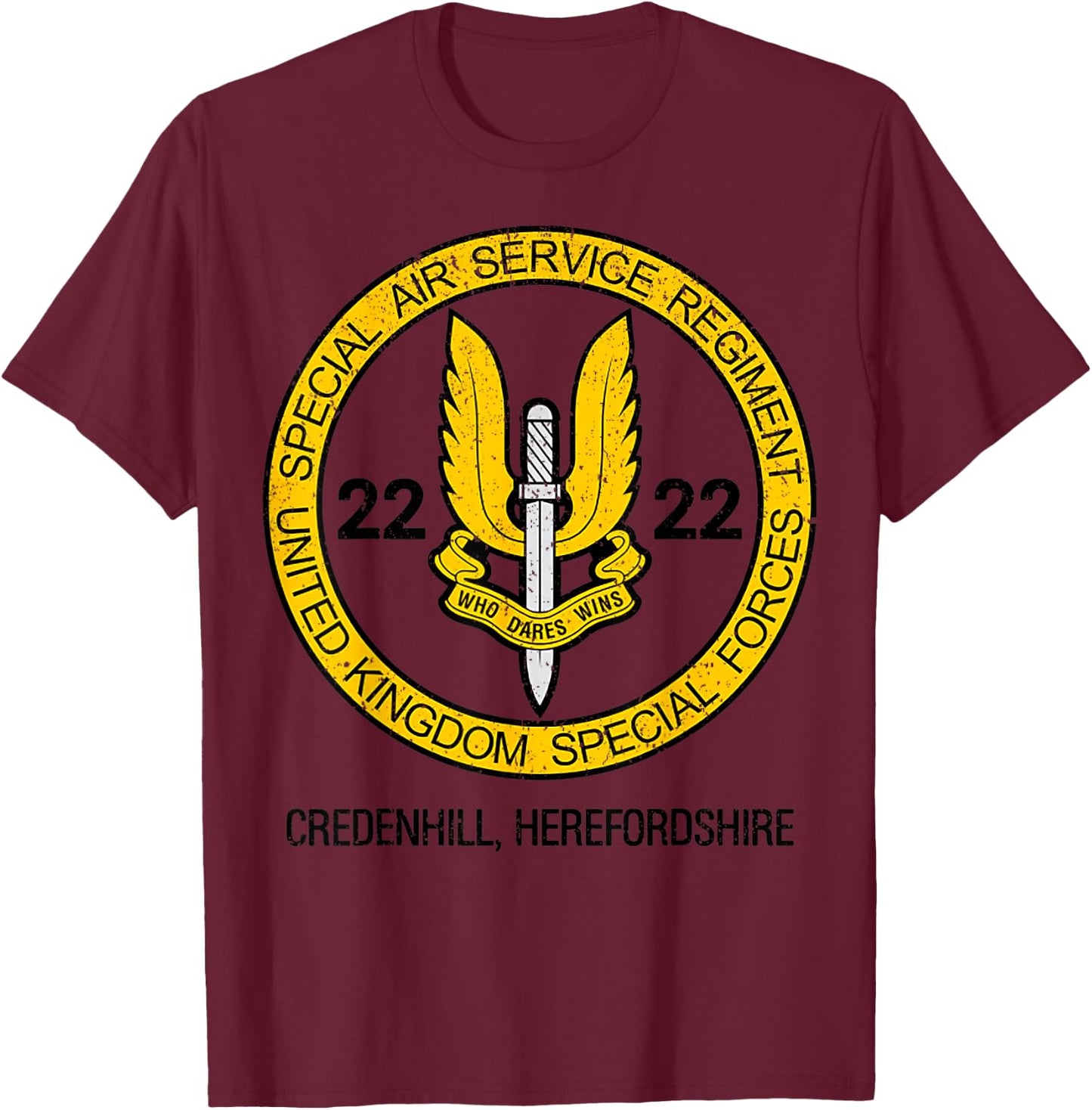 Vintage Mod 30 SAS Special Air Service T-Shirt - T-Shirt | Maroon