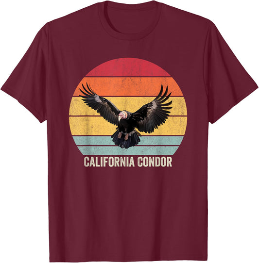 California Condor Vintage , Black, Small, -Kids T-Shirt - T-Shirt | Maroon
