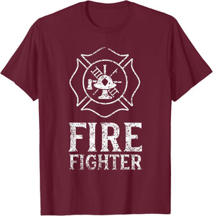 Firefighter Fire Fighter Fireman Firefighting Job T-Shirt - T-Shirt | Maroon