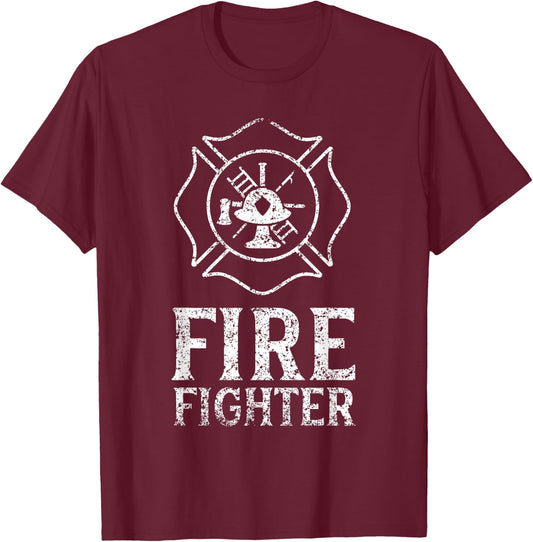 Firefighter Fire Fighter Fireman Firefighting Job T-Shirt - T-Shirt | Maroon