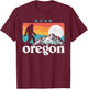 Bend Oregon Retro 80s Bigfoot Mountains T-Shirt - T-Shirt | Maroon