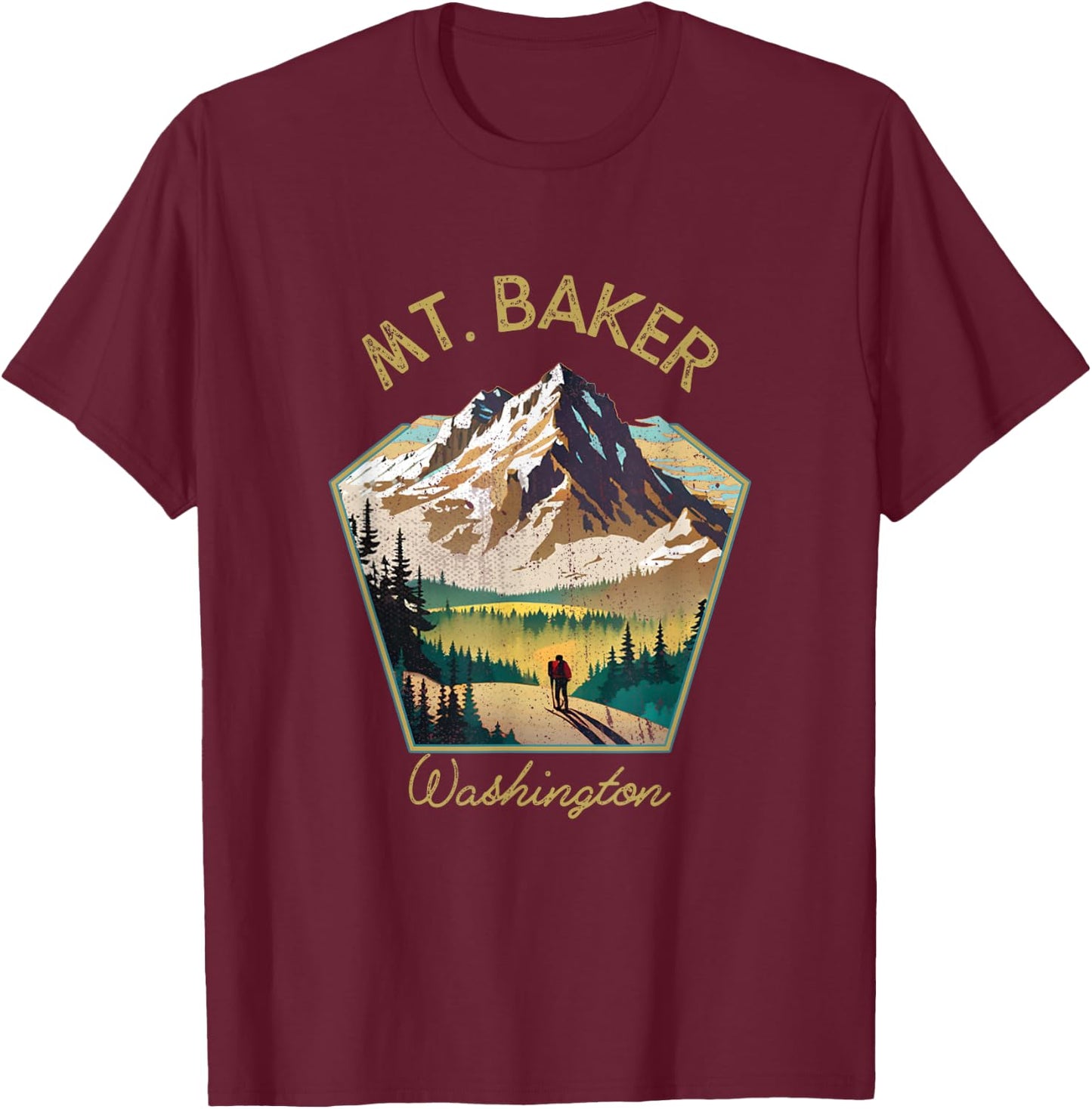 Mt. Baker Retro Clothing - Mt. Baker Souvenir T-Shirt - T-Shirt | Maroon