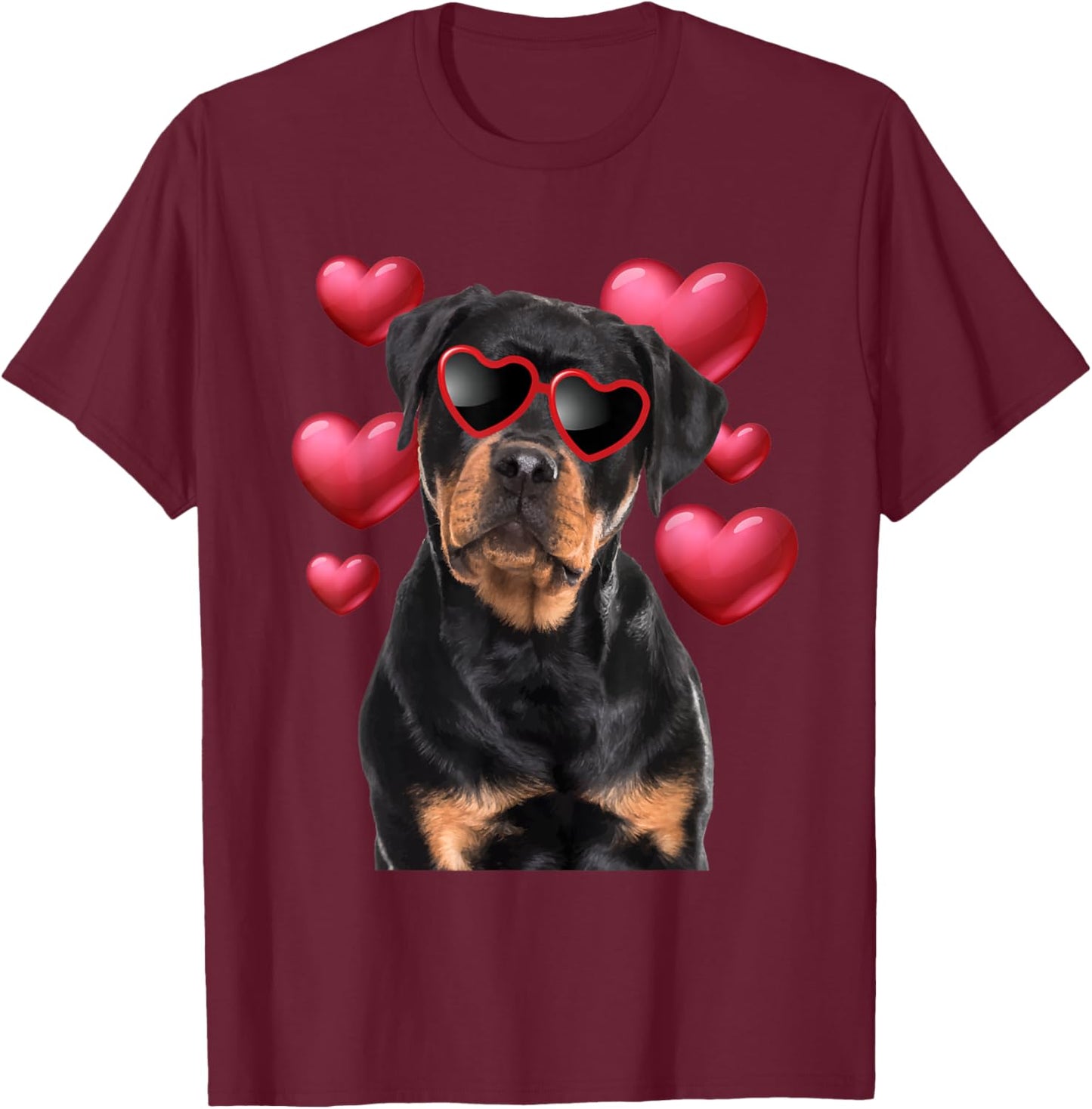 Valentines Rottweiler - Dog Breeder Puppy Lover T-Shirt - T-Shirt | Maroon