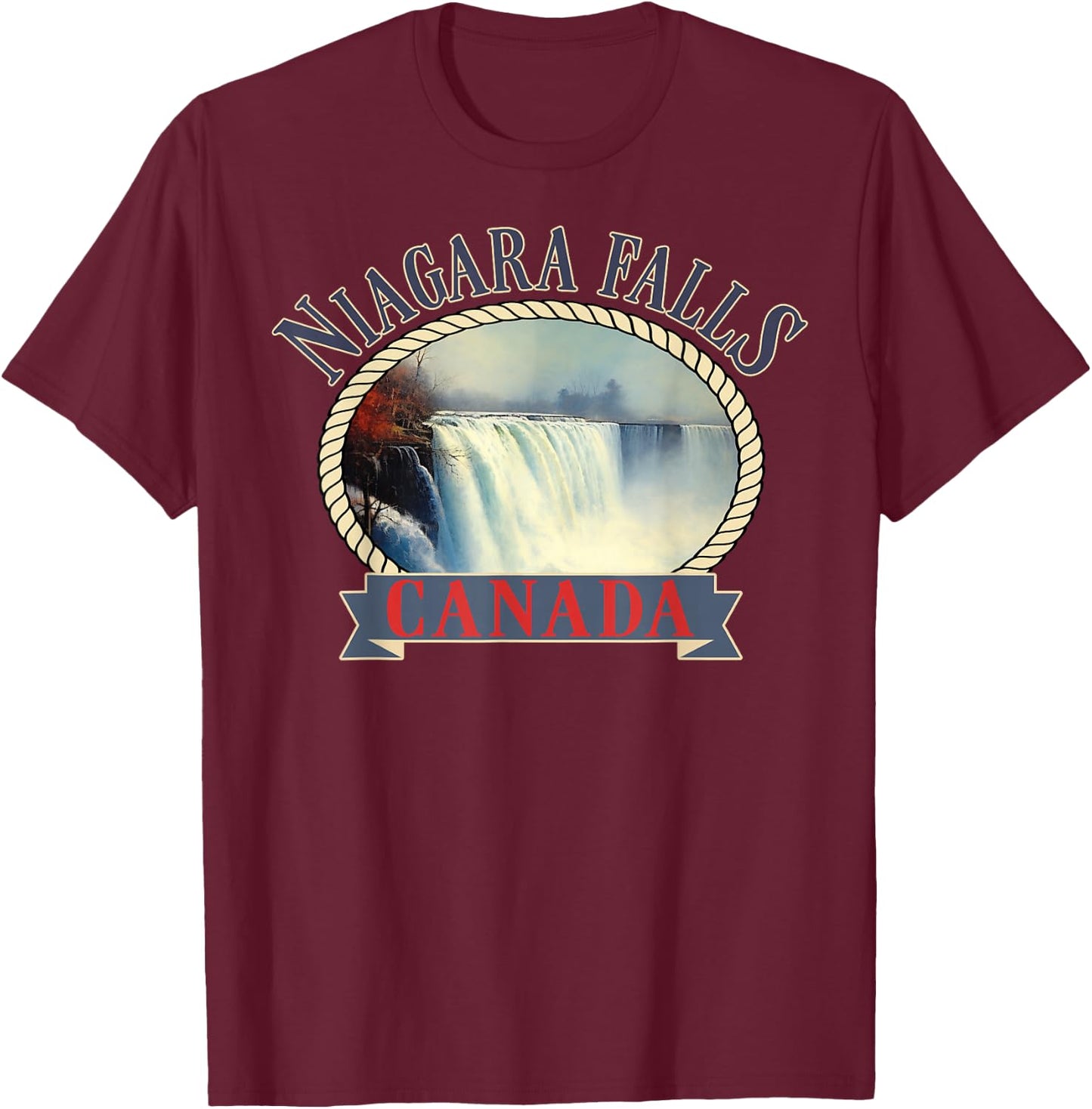 Niagara Falls Canada USA Nature river T-Shirt - T-Shirt | Maroon