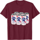 Pabst Blue Ribbon Cans Art T-Shirt - T-Shirt | Maroon