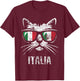 Italy Flag Funny Cat Italian Saying Vintage T-Shirt - T-Shirt | Maroon