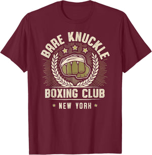Vintage Bare Knuckle Boxing Club Est 1950 Boxing Hand T-Shirt - T-Shirt | Maroon