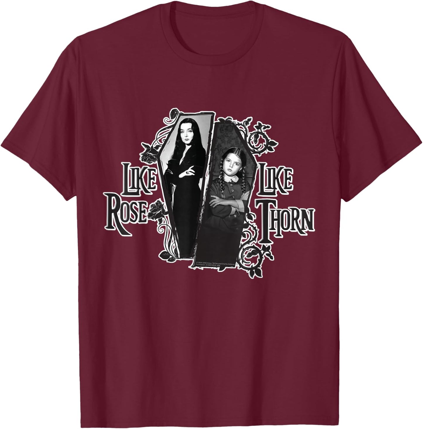 The Addams Family TV Series – Mothers Day Morticia Wednesday T-Shirt - T-Shirt | Maroon
