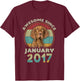 Awesome Since January 2017 5nd Birthday Gifts Dog Lovers T-Shirt - T-Shirt | Maroon