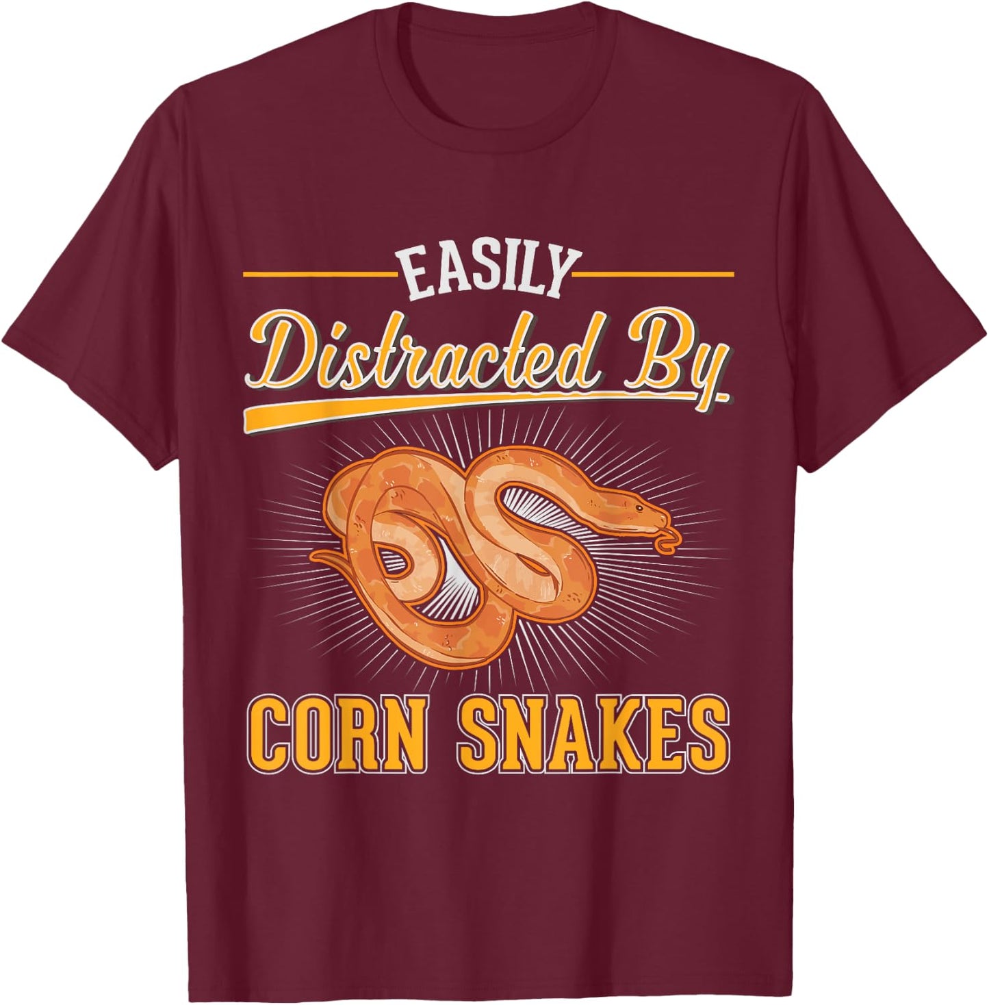 Easily distracted by Corn Snakes T-Shirt - T-Shirt | Maroon