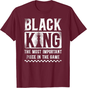 Chess Player Chess Piece Vintage Black King African American T-Shirt - T-Shirt | Maroon