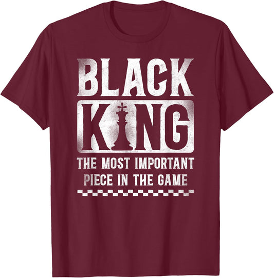 Chess Player Chess Piece Vintage Black King African American T-Shirt - T-Shirt | Maroon