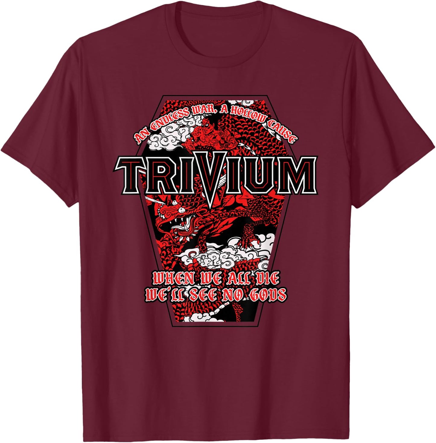 Trivium No Gods White T-Shirt - T-Shirt | Maroon
