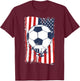US Soccerball, USA Flag Football T-Shirt - T-Shirt | Maroon