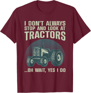 Cool Tractor Art Women Kids Farmer Farmtruck Farming T-Shirt - T-Shirt | Maroon