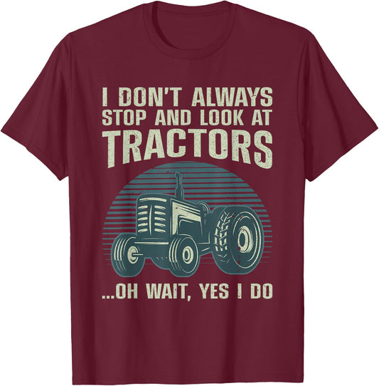 Cool Tractor Art Women Kids Farmer Farmtruck Farming T-Shirt - T-Shirt | Maroon