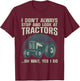 Cool Tractor Art Women Kids Farmer Farmtruck Farming T-Shirt - T-Shirt | Maroon