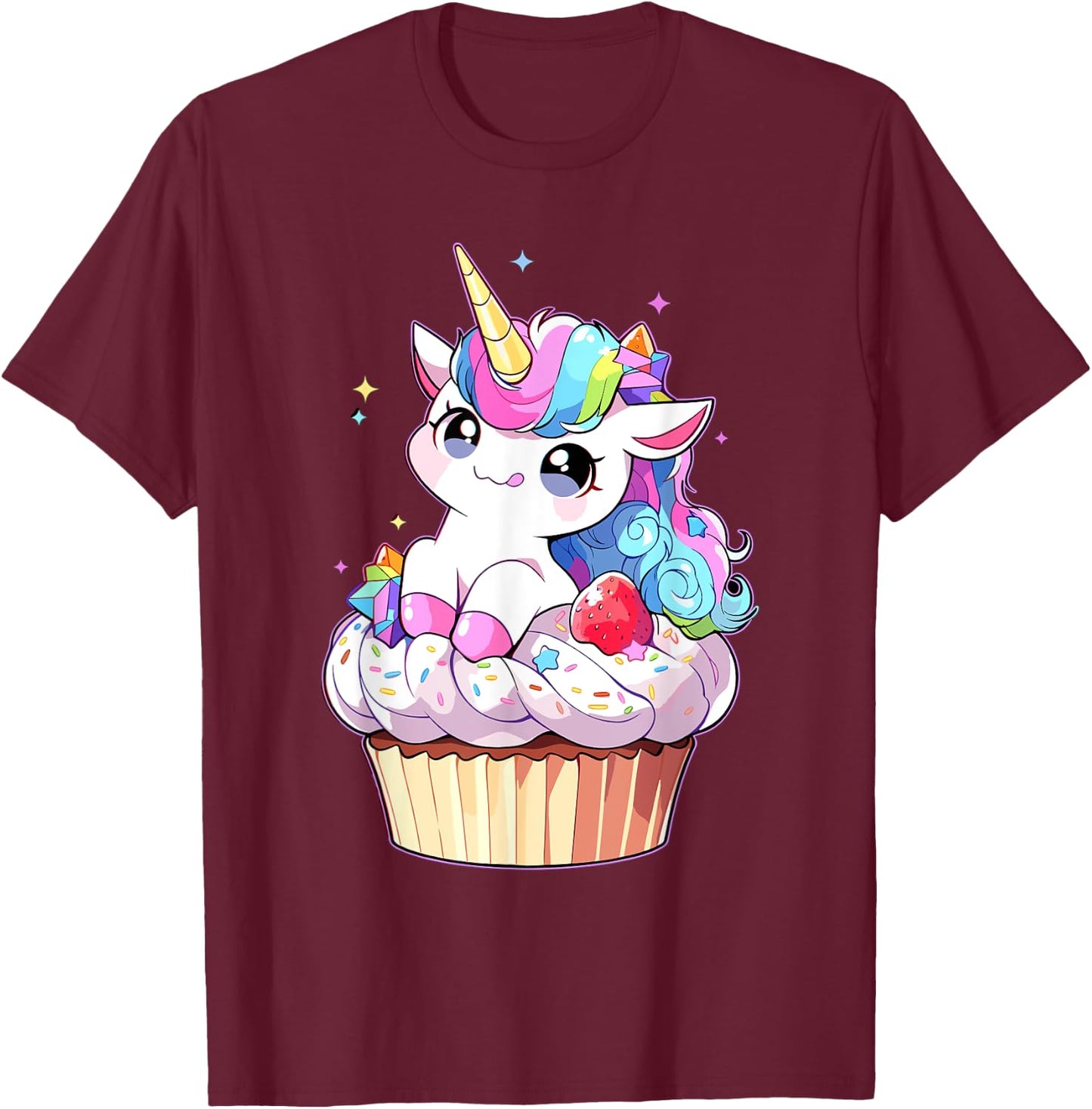 Cute Cupcake Baker Unicorn Lovers for Kids Women T-Shirt - T-Shirt | Maroon