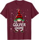 Golfer Gnome Buffalo Plaid Matching Family Christmas Pajama T-Shirt - T-Shirt | Maroon