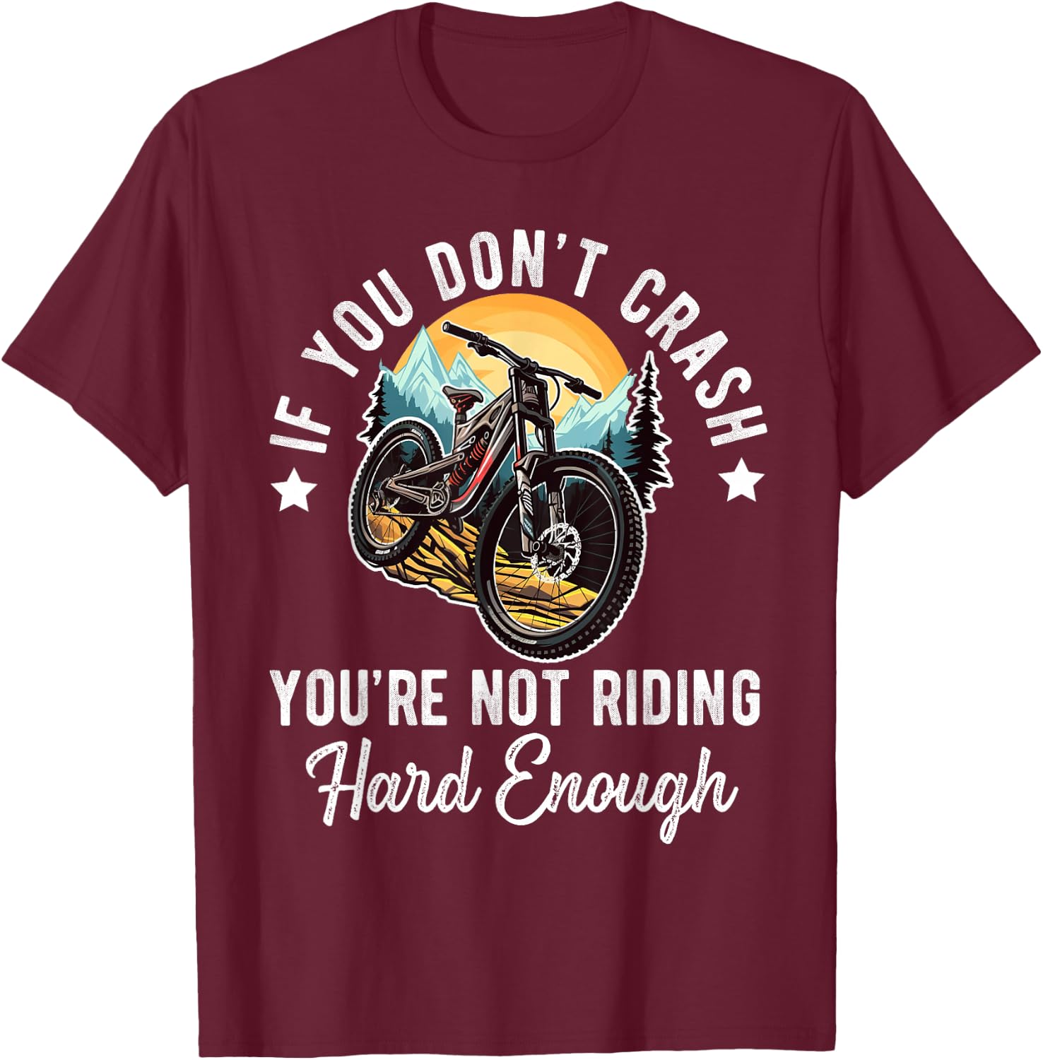 Mountain Bike For Boys Funny MTB Biking Lover T-Shirt - T-Shirt | Maroon