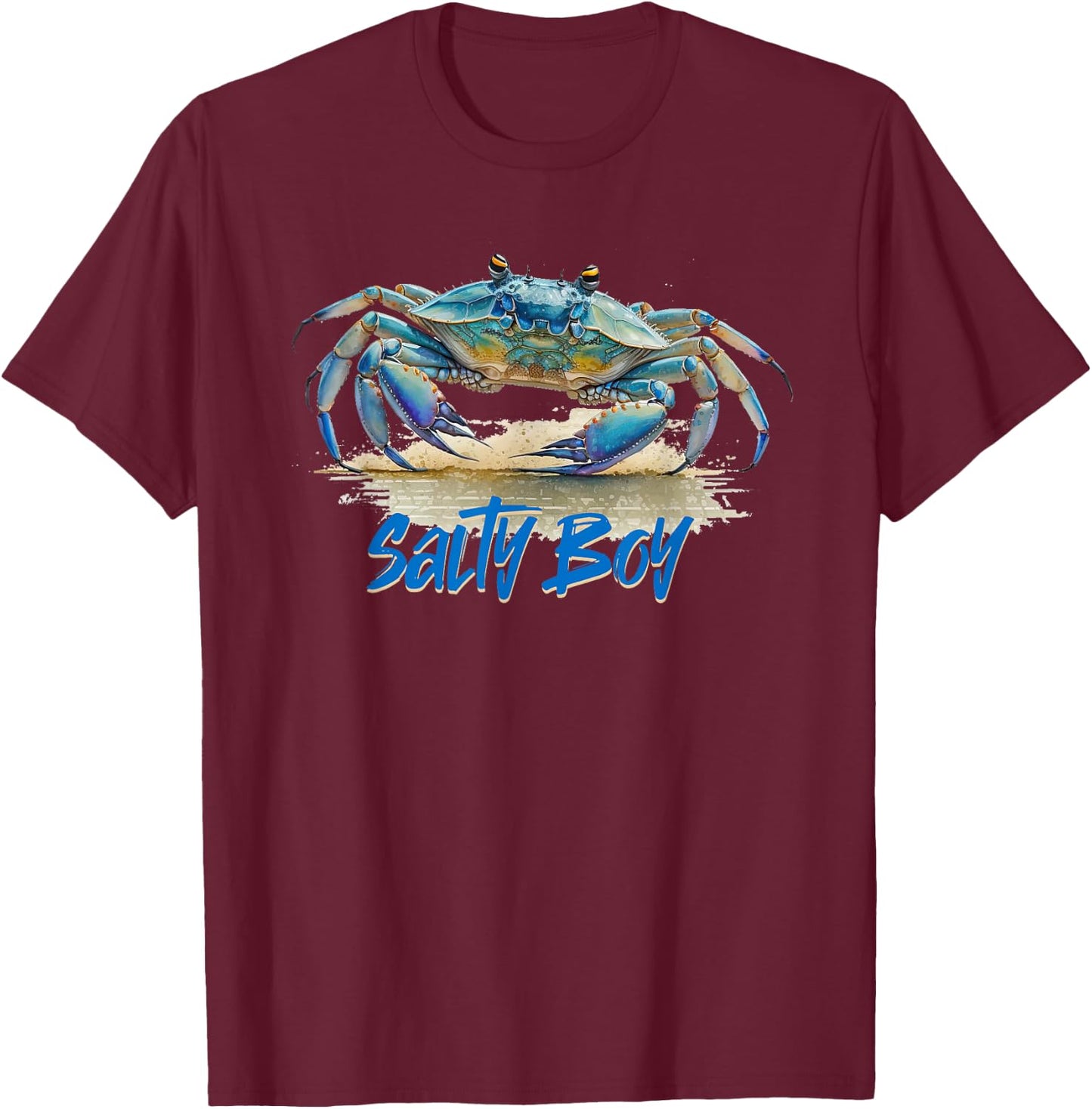 Salty Boy Salty Attitude Funny Fishing Crab Fishing Salty T-Shirt - T-Shirt | Maroon