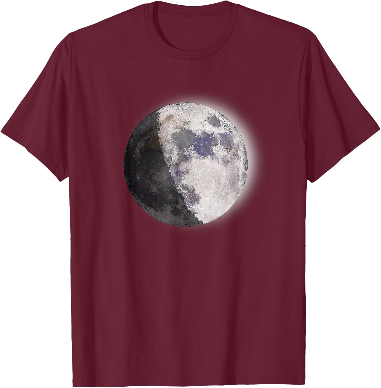 Waxing Gibbous Moon Phase, Full Moon, For Selenophiles T-Shirt - T-Shirt | Maroon