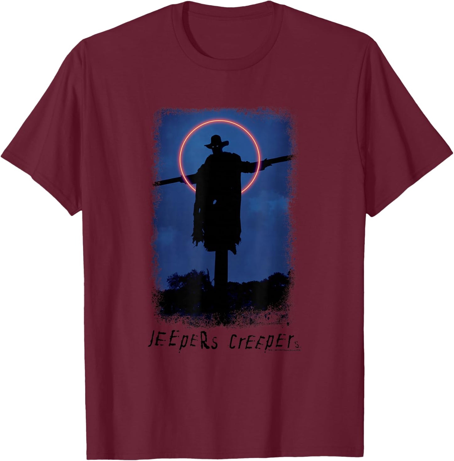 Jeepers Creepers Halloween Vintage Not My Scarecrow Halo T-Shirt - T-Shirt | Maroon
