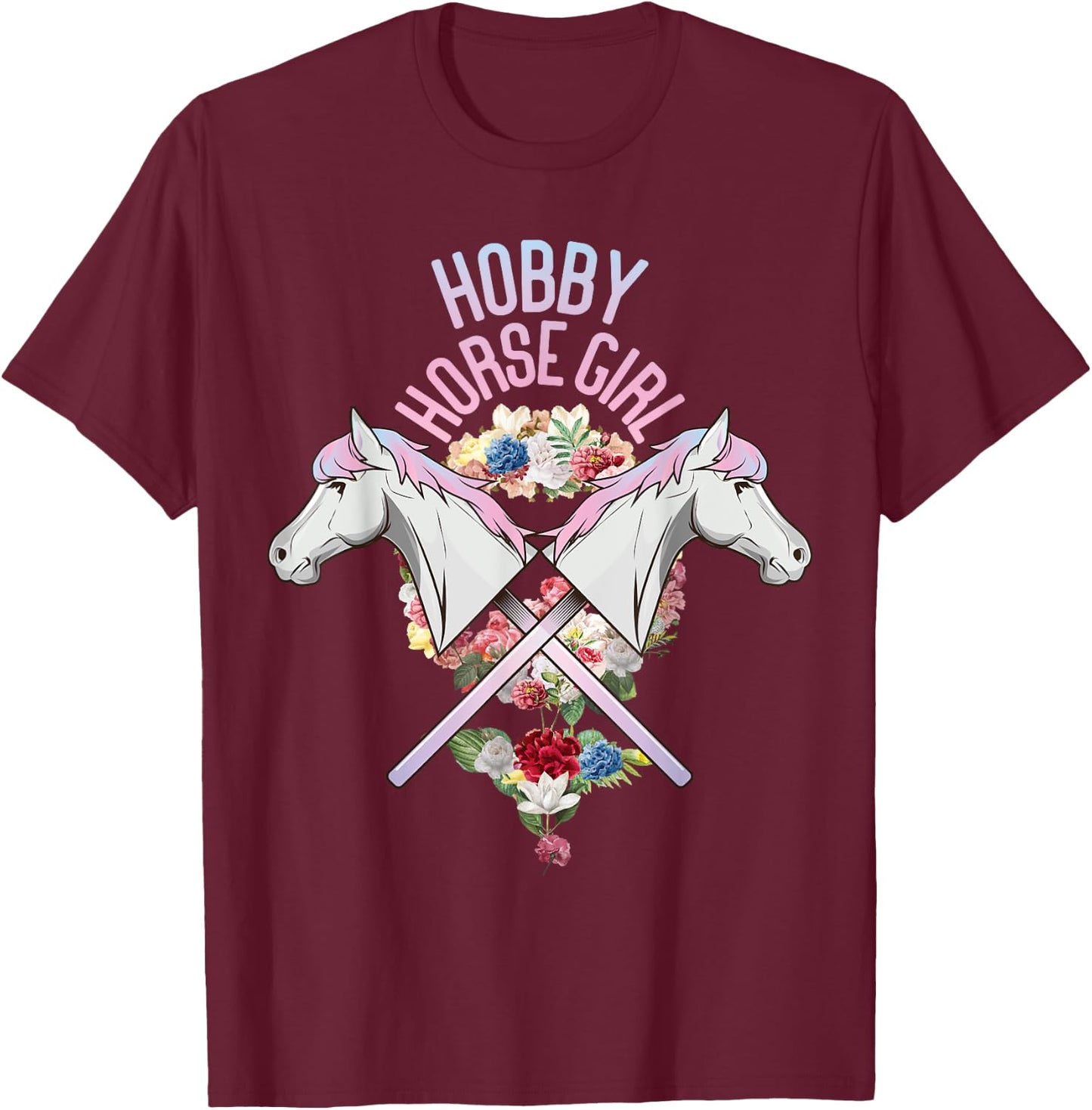 Hobby Horsing Girls' Horse Tournament T-Shirt - T-Shirt | Maroon